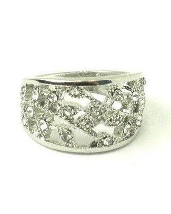 Silver Ring with Rhinestones