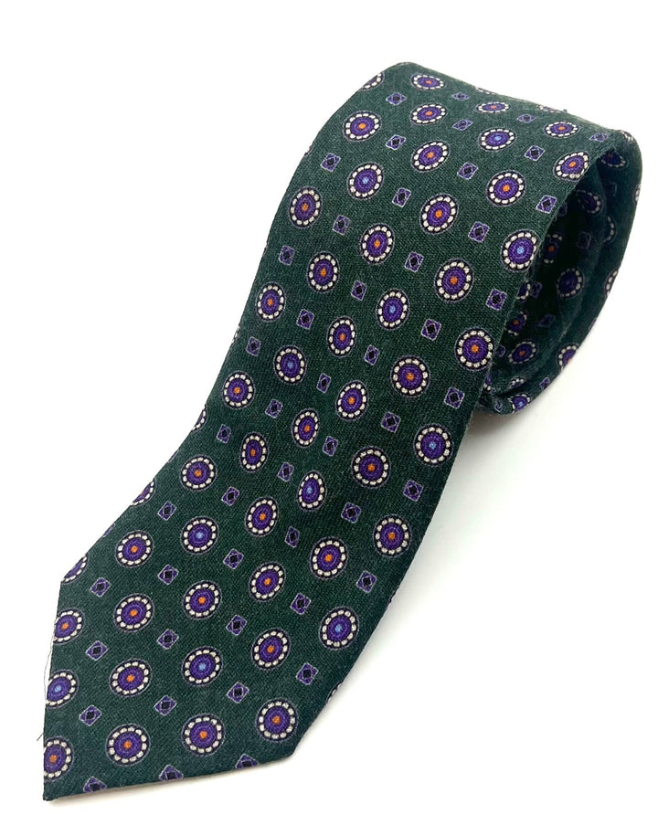 MENS Green Geometric Patterned Tie