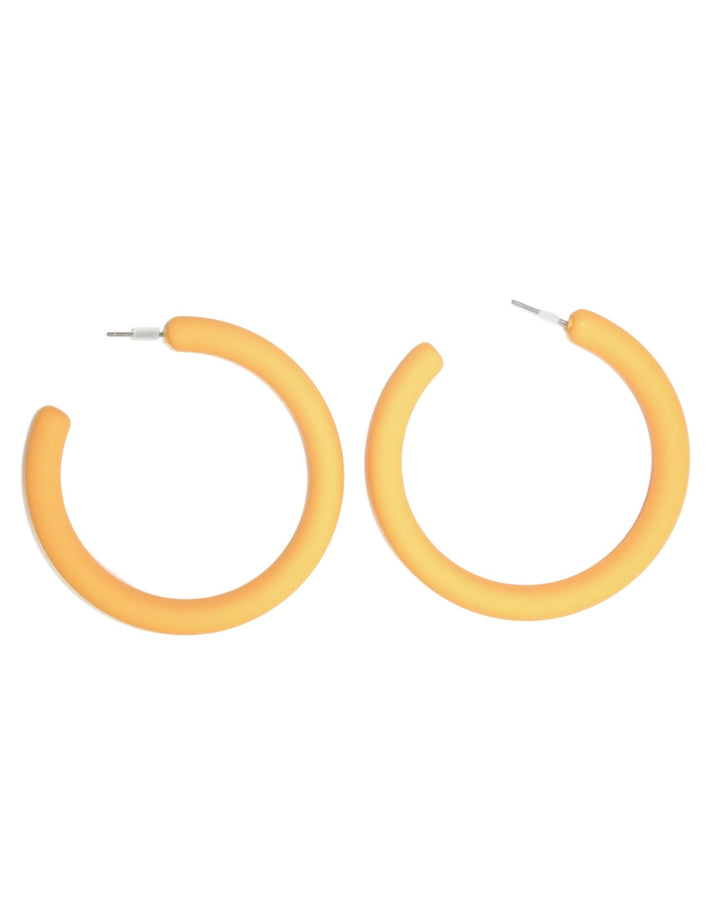 Light Orange Matte Hoop Earrings