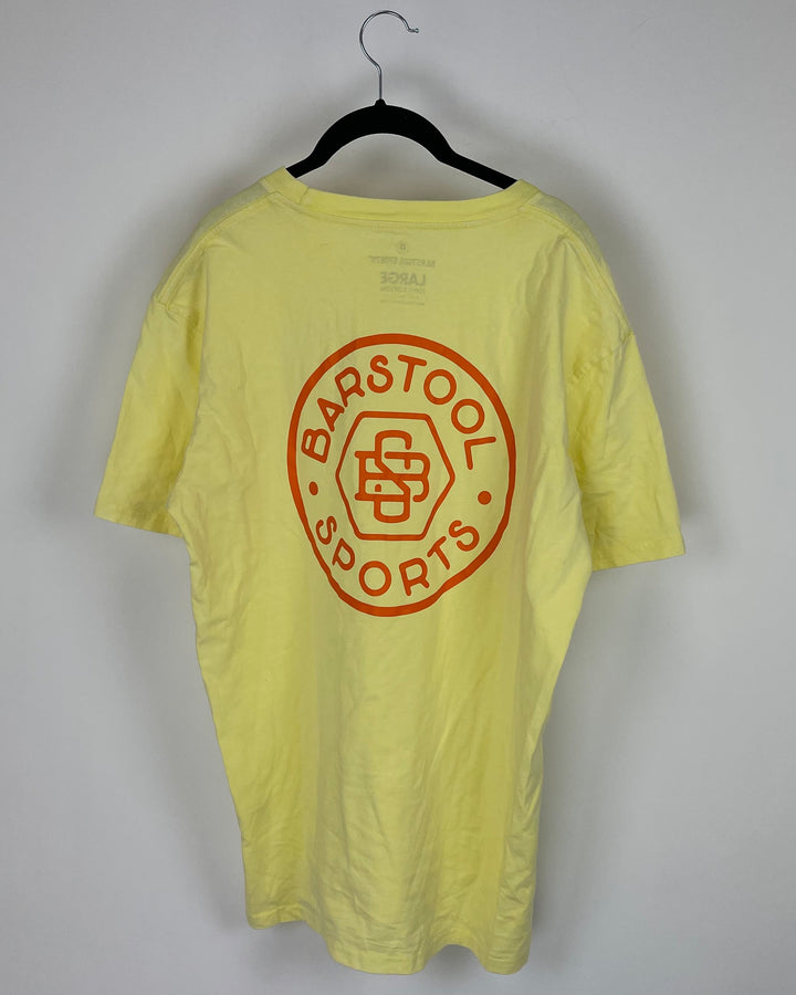 MENS Barstool Sports Yellow T-Shirt - Large