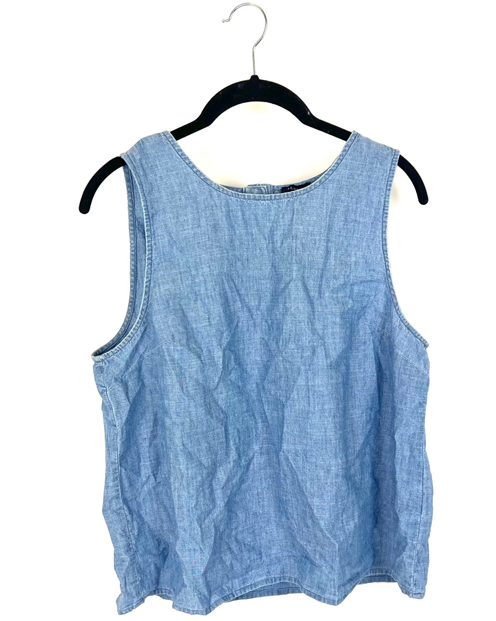 J.Crew Denim Cotton Tank Top - Medium