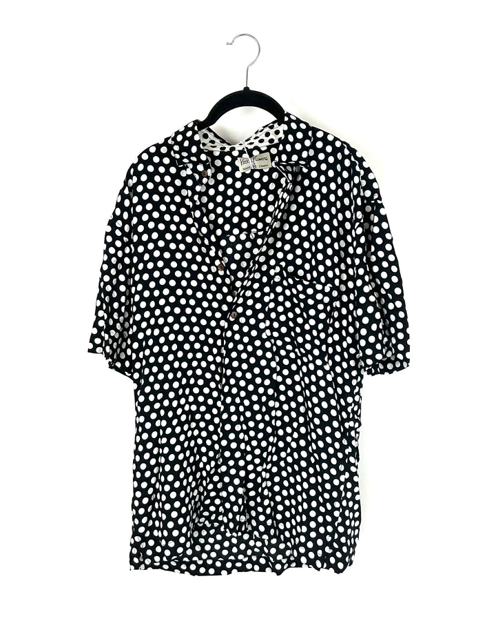 MENS Kenny Flowers Black Polka Dot Shirt - Medium