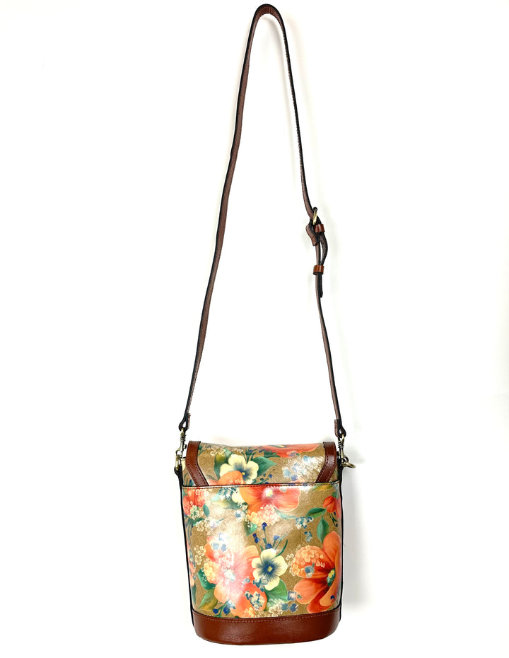 Brown Floral Crossbody Bag