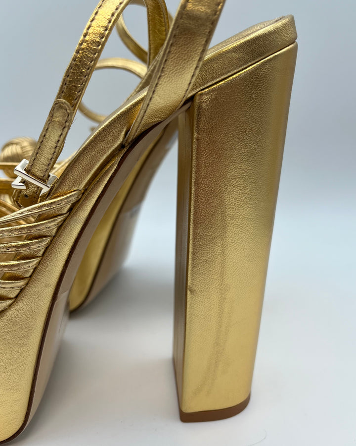 Gold Metallic Platform Heels - Size 7.5 and 9.5