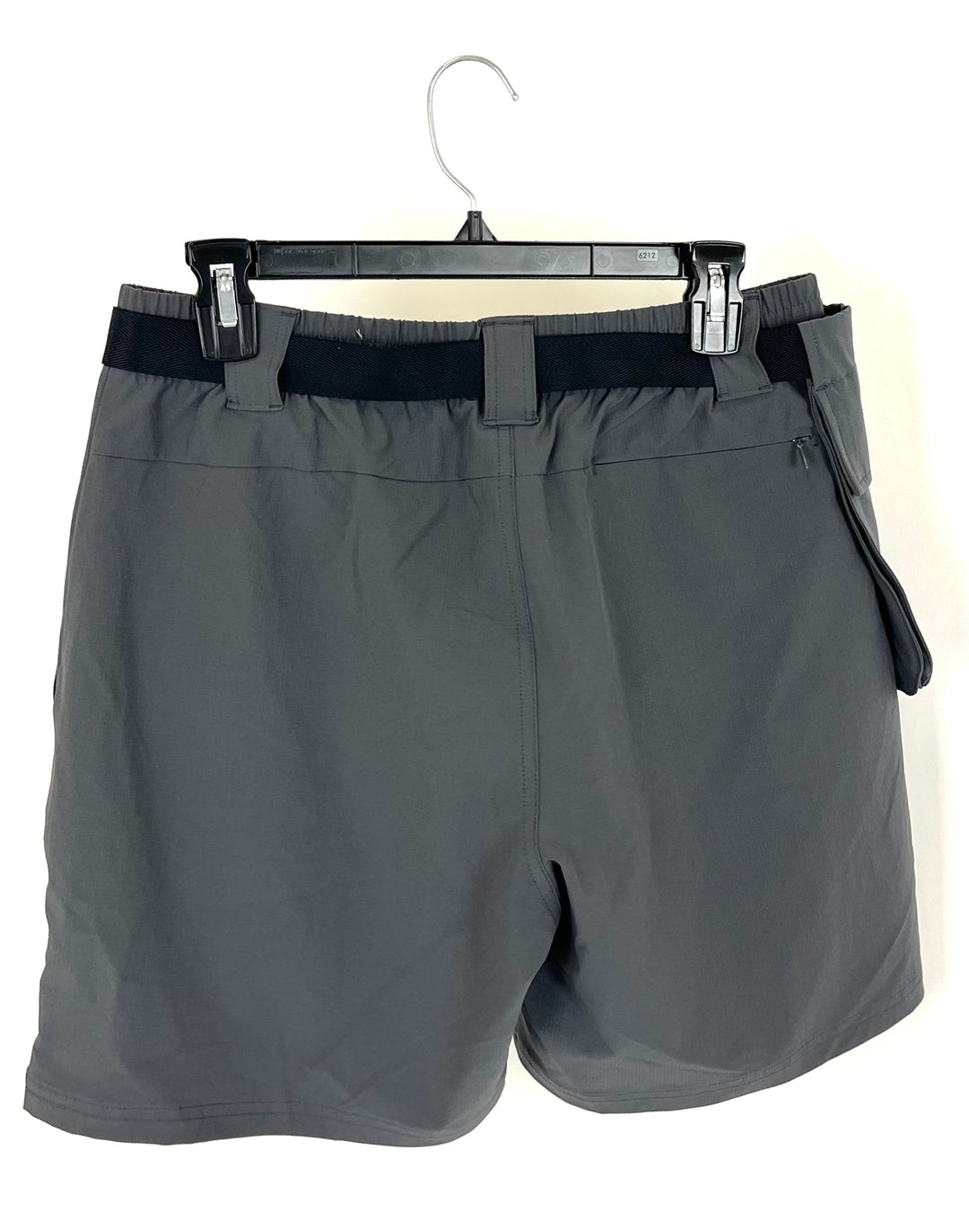 MENS Dark Gray Active Shorts With a Buckle Belt - Small