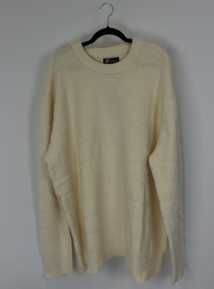 MENS Cream Cozy Sweater - 2XL and 3XL