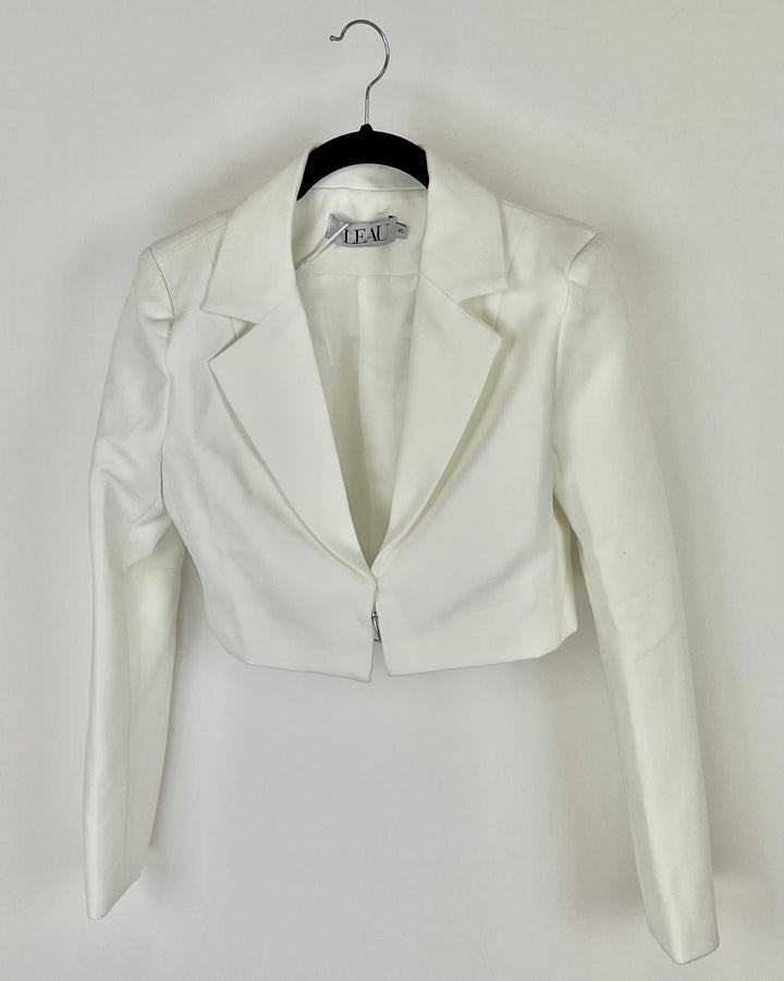 Leau Cropped White Blazer - Small