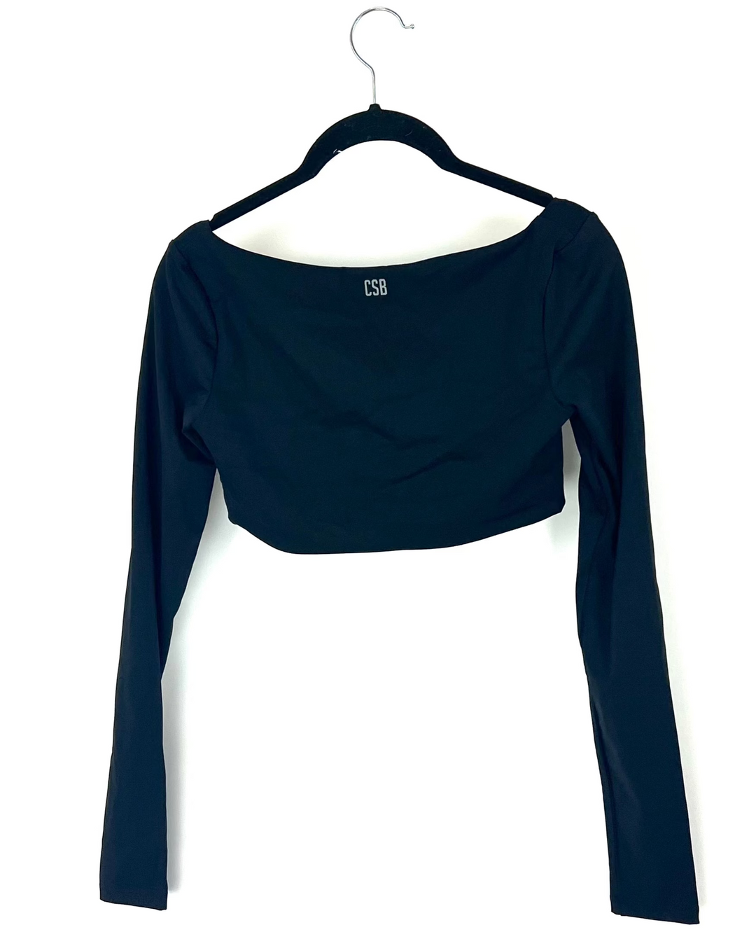 CSB Black Long Sleeve Crop Top - Medium