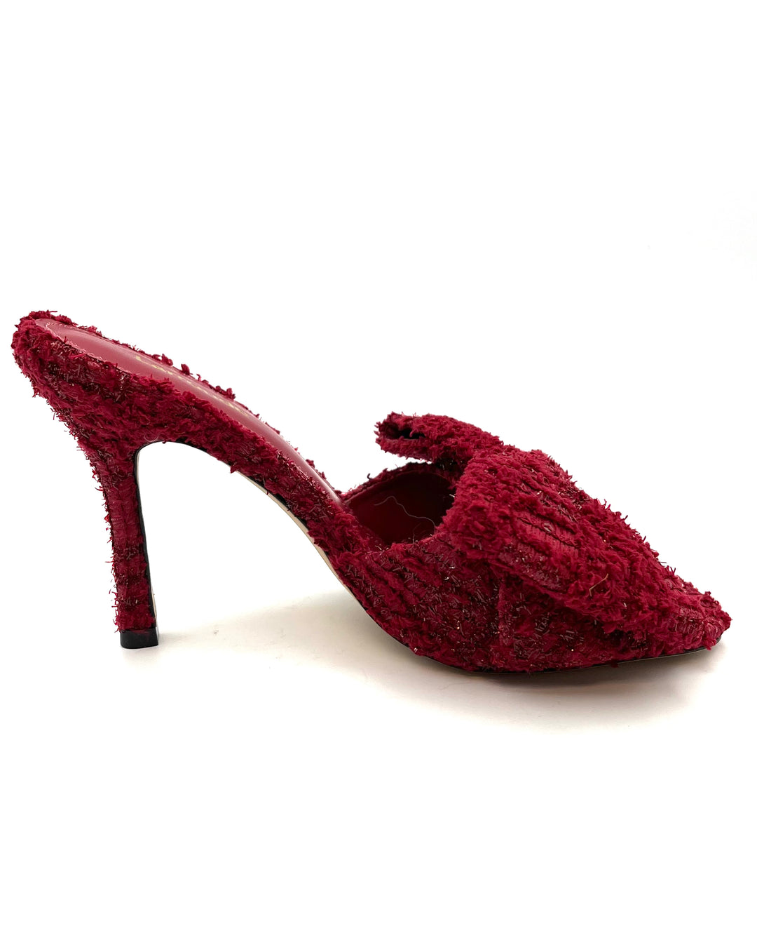 Red Tweed Bow Heels - Size 6.5