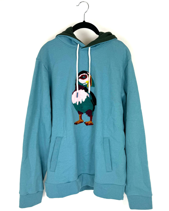 Blue Puffin Hoodie - Mens Medium/Womens Large