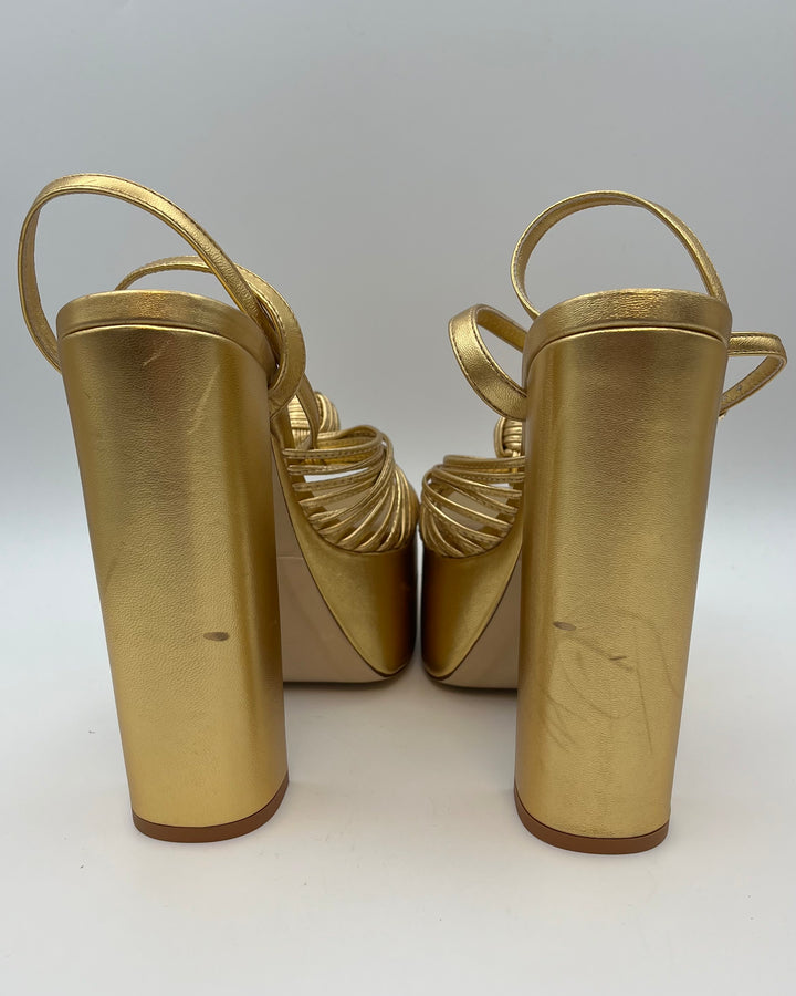 Gold Metallic Platform Heels - Size 7.5 and 9.5