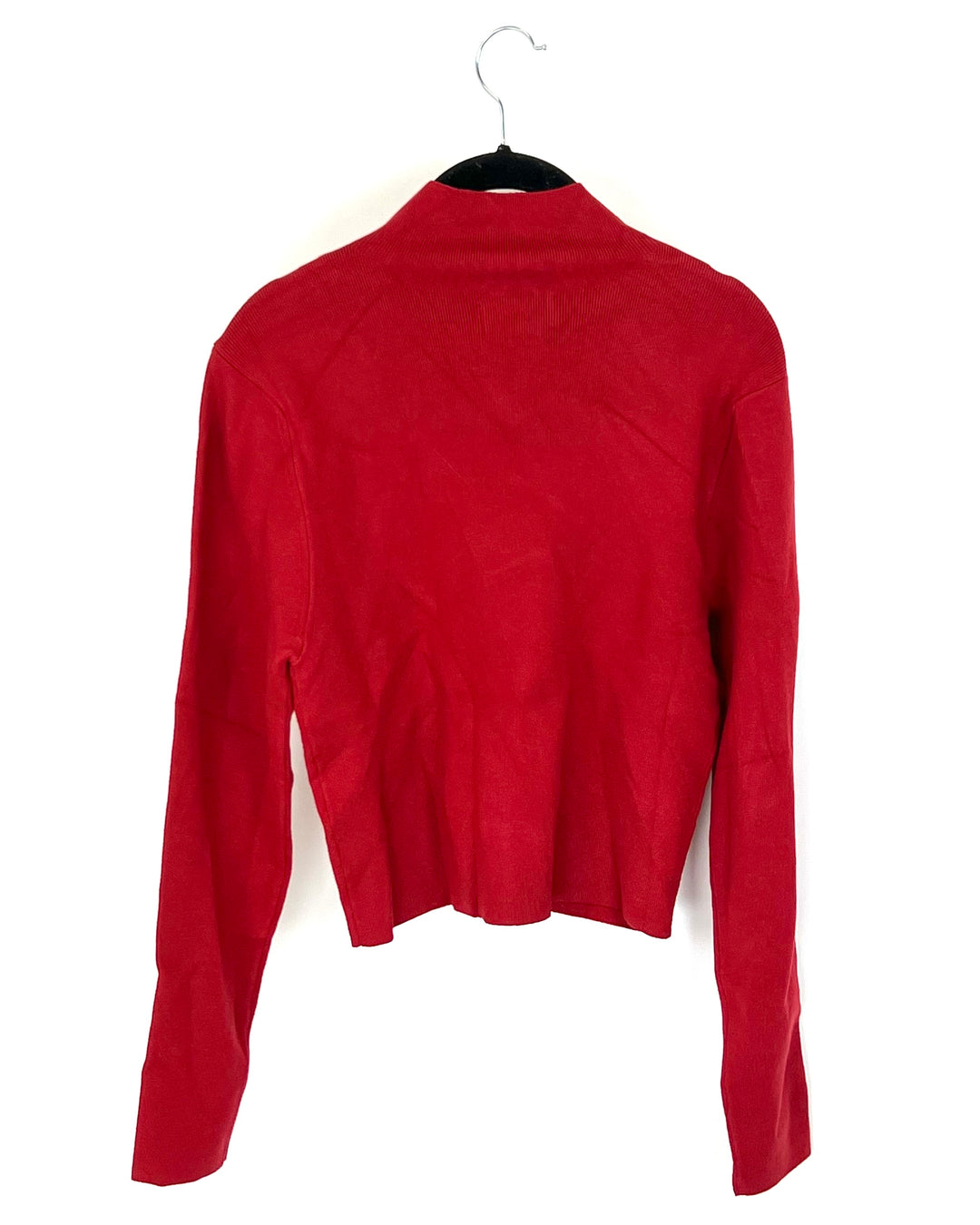 Red Turtleneck Cropped Sweater - Size 0, 4 and 6