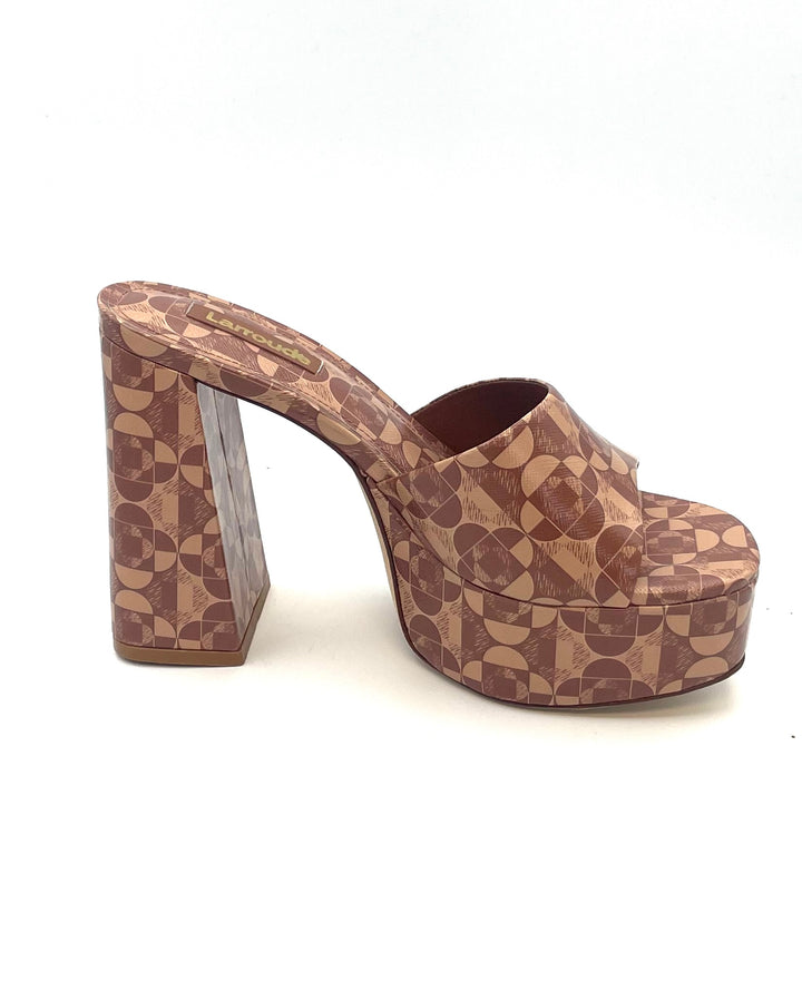 Brown Geo Print Mule - Size 6.5