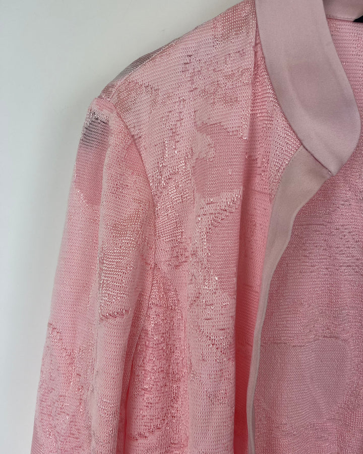 Pale Pink Knit Long Cardigan - Size 4/6