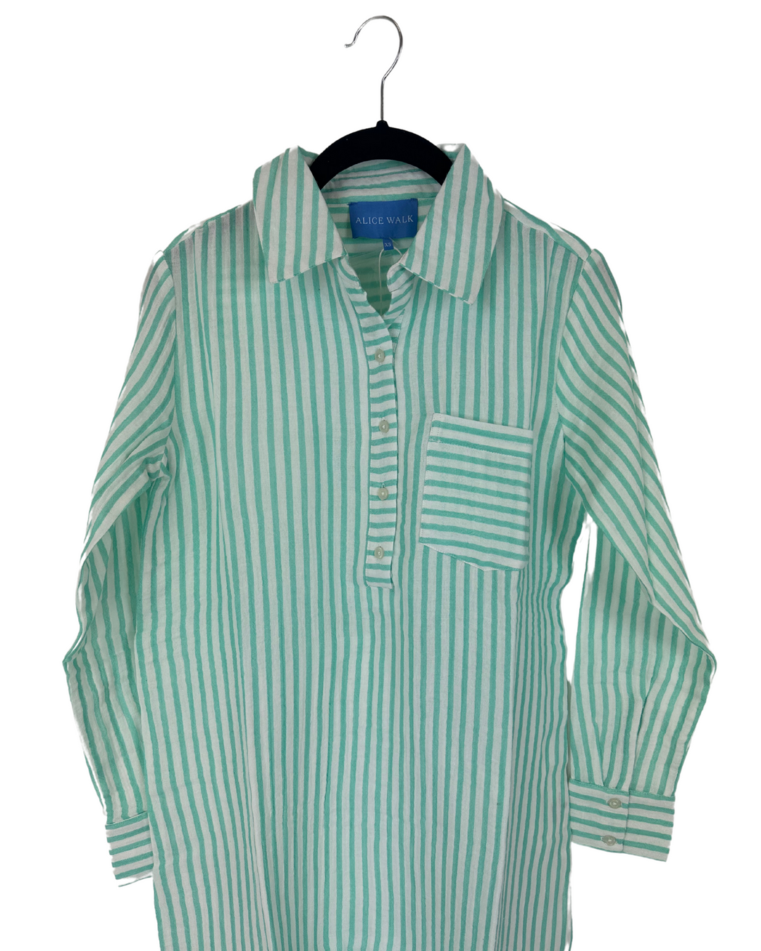 Teal And White Striped Dress - Size 0/2