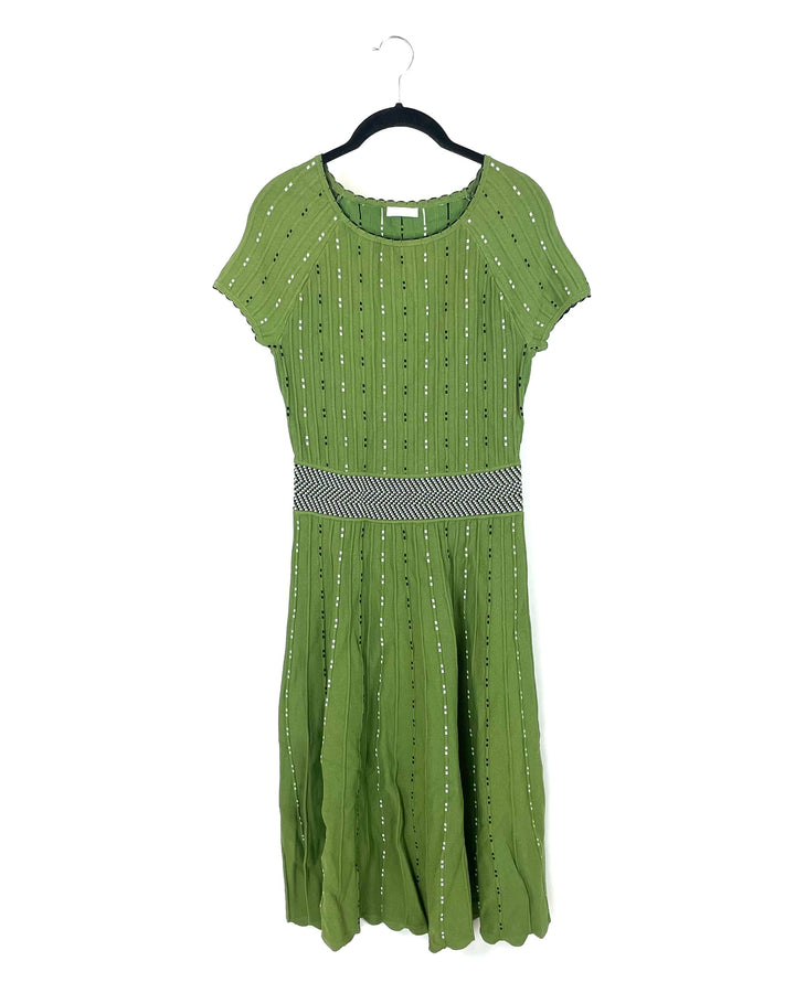 Olive Green Midi Knit Dress - Size 4/6