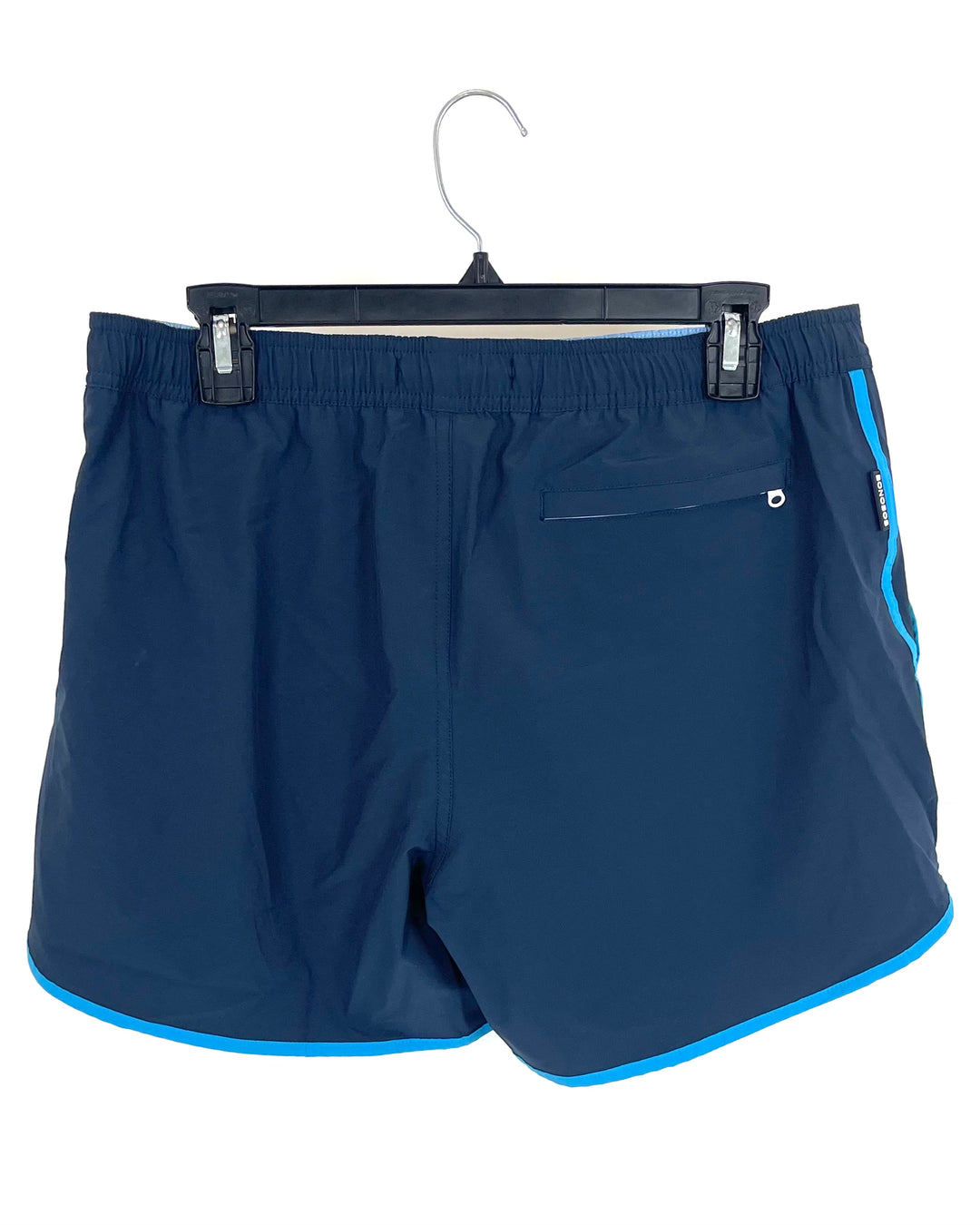 MENS Narwhal Light Blue Trim Swim Shorts - Medium