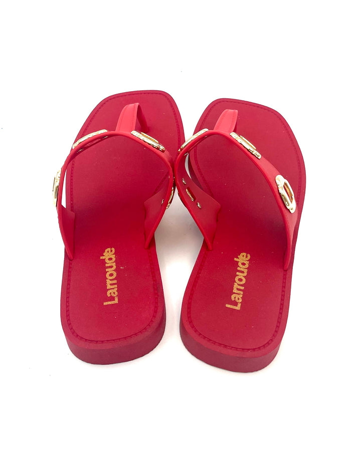 Red Flip Flop Sandals - Size 6/7