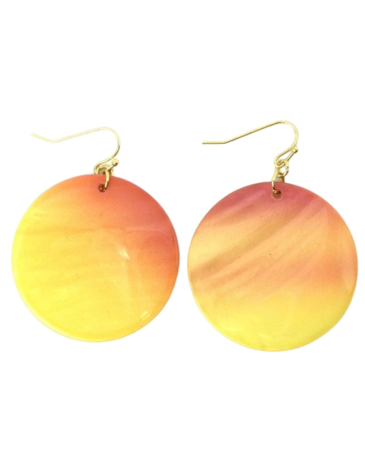 Gold Dangle Earrings with Ombre Circles