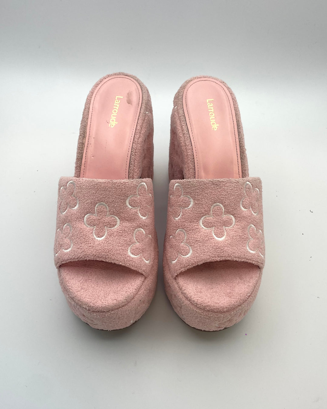 Light Pink Floral Platform Wedge - Size 9