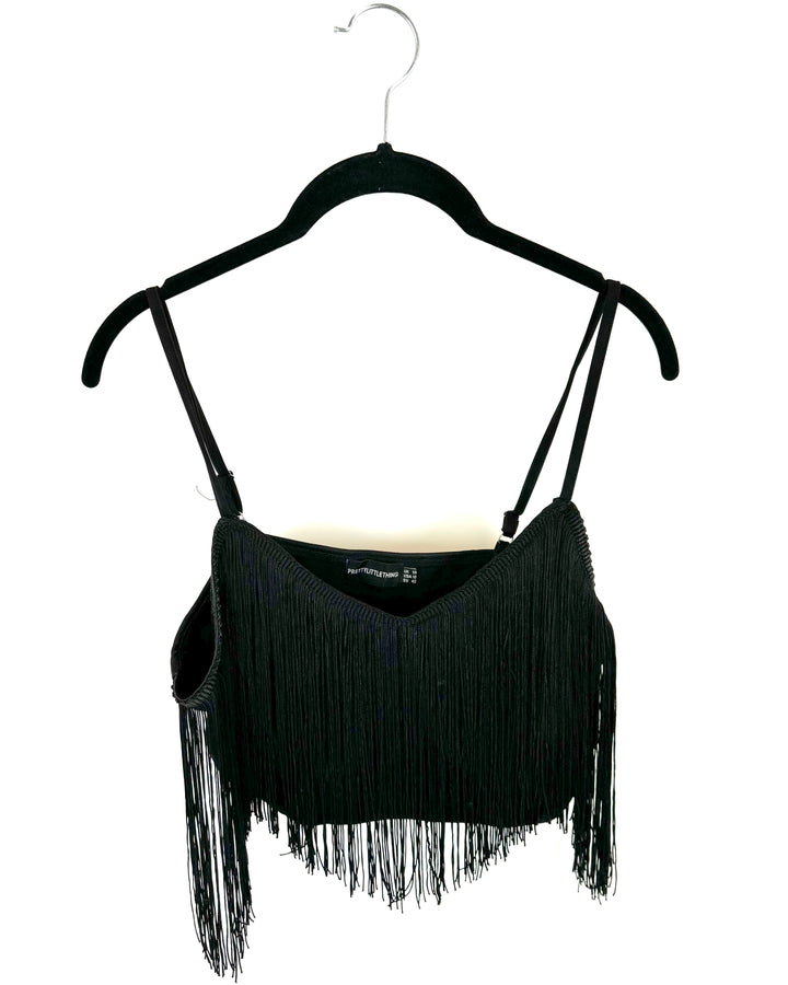 Pretty Little Things Fringe Crop Top - Size 10