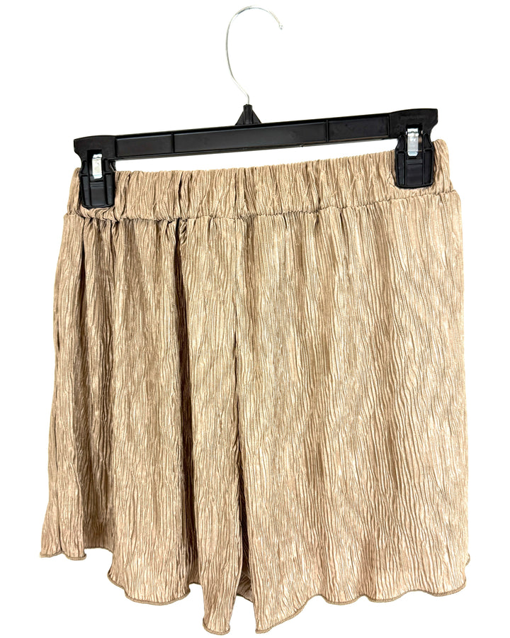 Brown Textured Shorts - Small