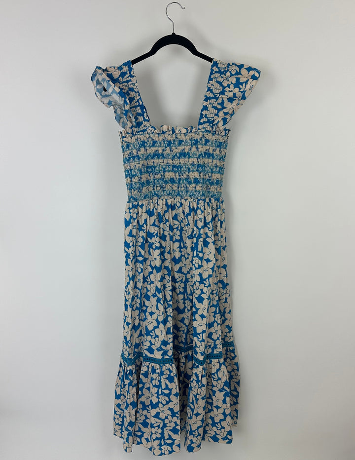 Coastal Blue and Beige Dress - Size 4/6