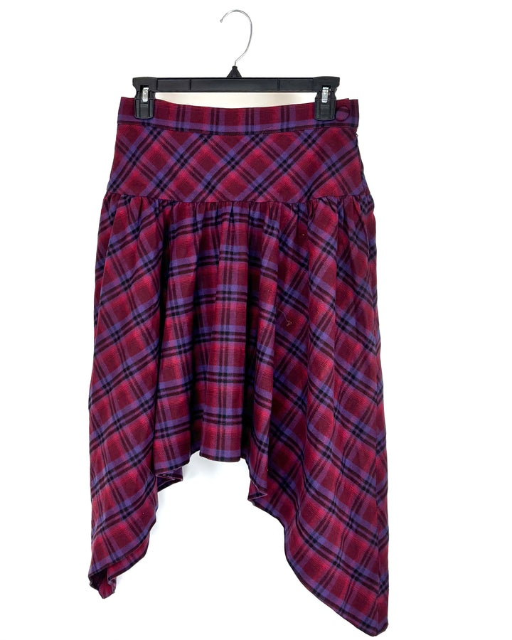 Les Miss Plaid Asymmetrical Skirt - Medium