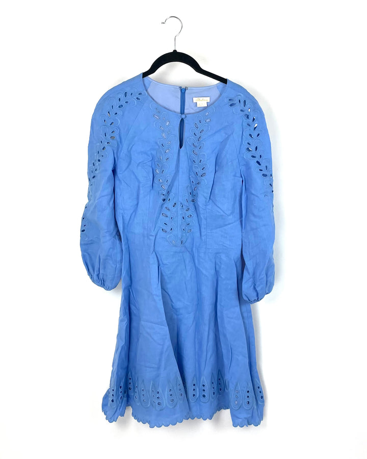 Light Blue Embroidered Dress - Size 4