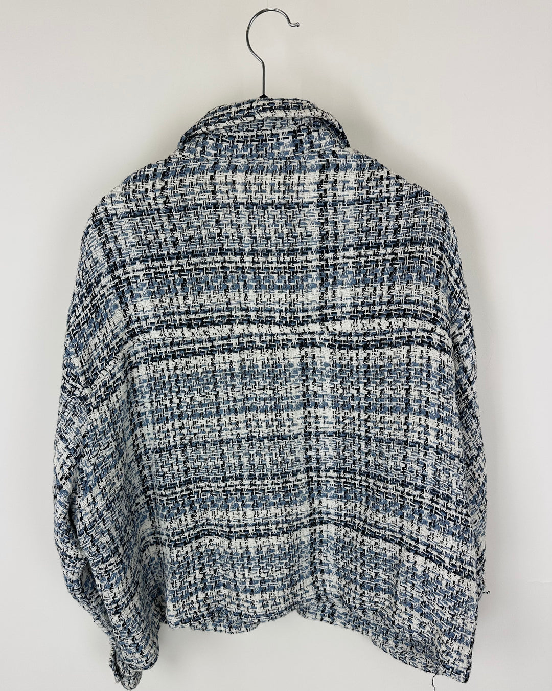 Zara Blue Tweed Jacket - Small