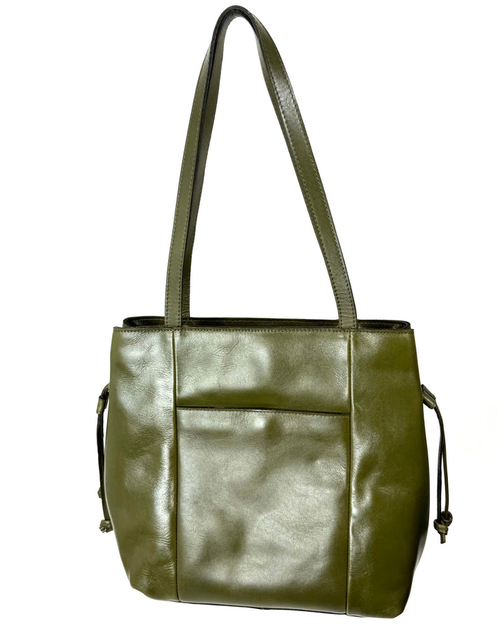 Olive Green Leather Shoulder Bag