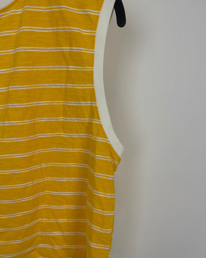 Yellow and White Striped Tank - Medium