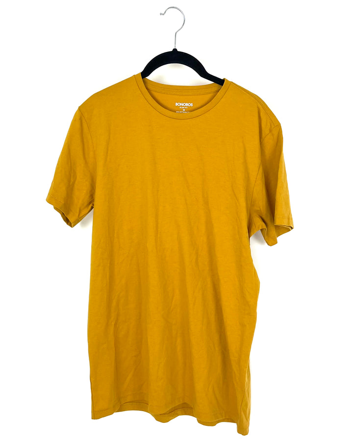 MENS Mustard Yellow Lightweight T-Shirt - Medium