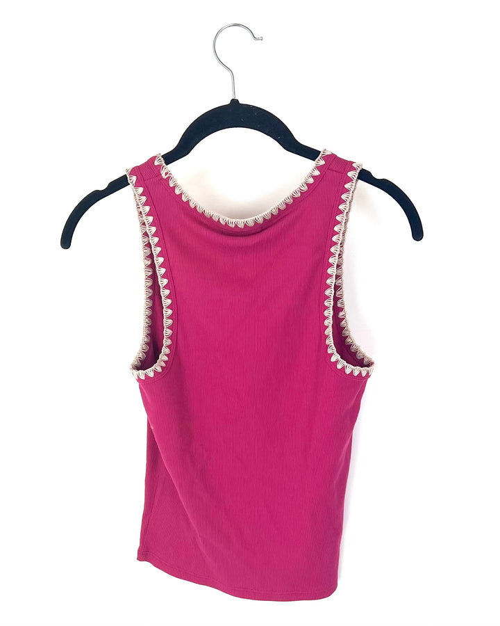 Magenta Stitched Tank Top - Small