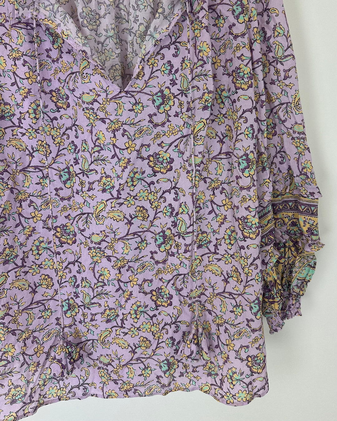 Lavender and Floral Printed Blouse - Size 4/6