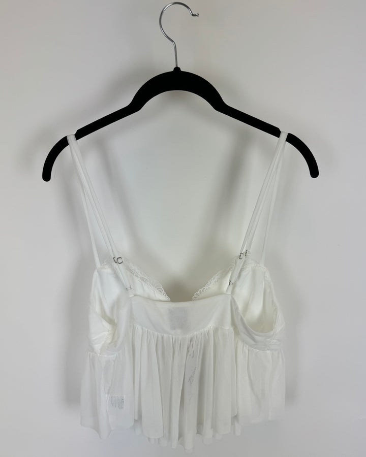 Princess Polly White Mesh Top - Size 10