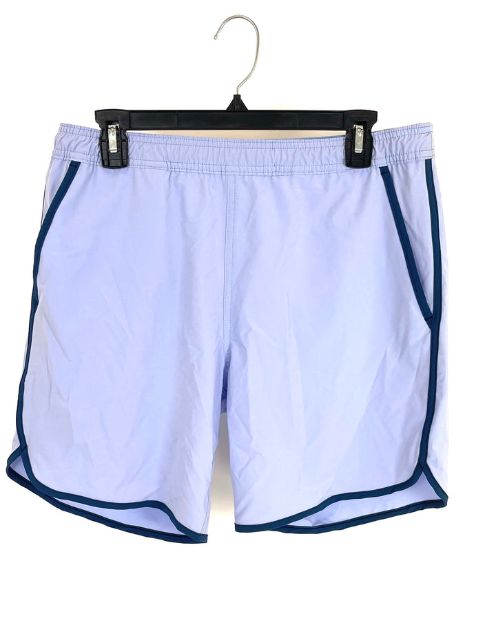 MENS Lavender Swim Shorts with Navy Lining - Medium