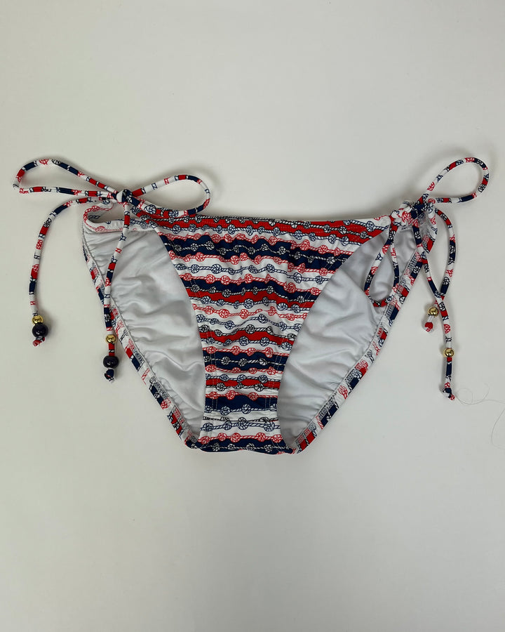 Red, White, and Blue Rope Swim Bottom With Side Ties - Medium