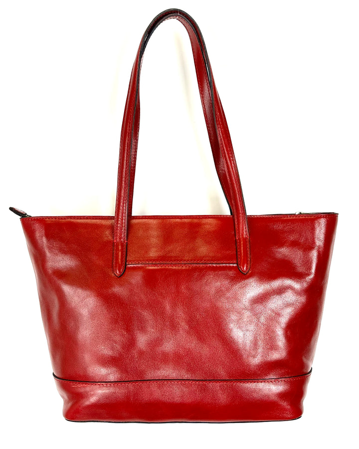 Dark Red Leather Shoulder Bag