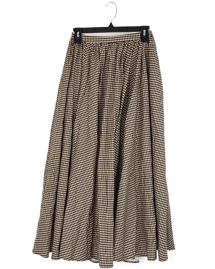 Reformation Brown Checker Skirt - Size 4