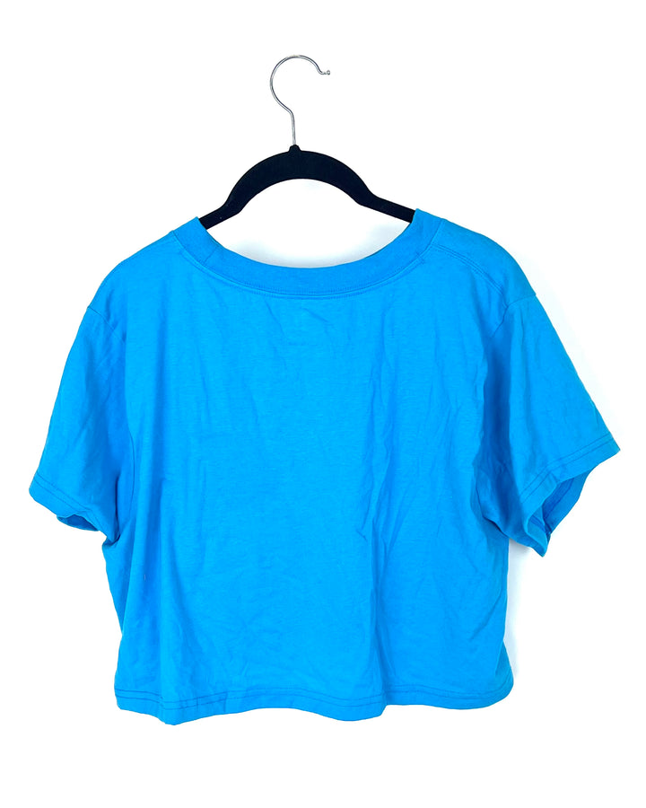 Bright Blue Cropped T-Shirt - Medium