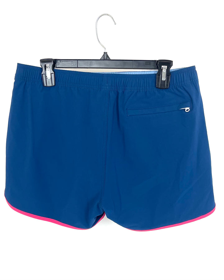 MENS Blue and Pink Swim Shorts - Medium