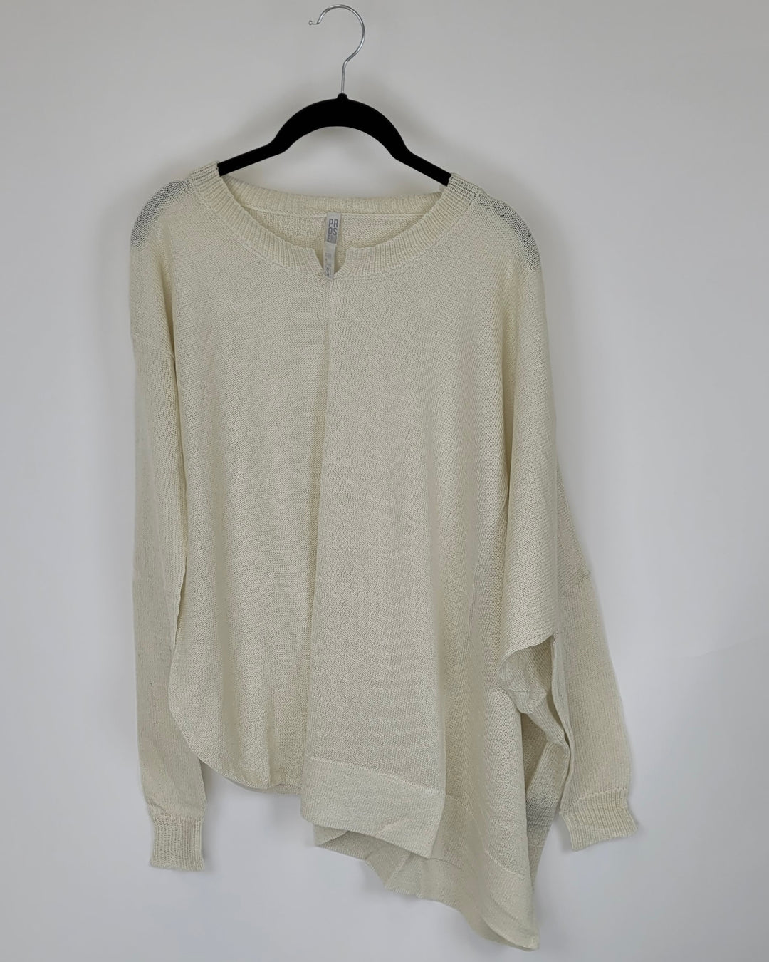 Off White Oversized Asymmetrical Sweater - Extra Small - Large