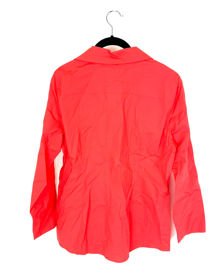 Coral Button Up Blouse - Size 6/8