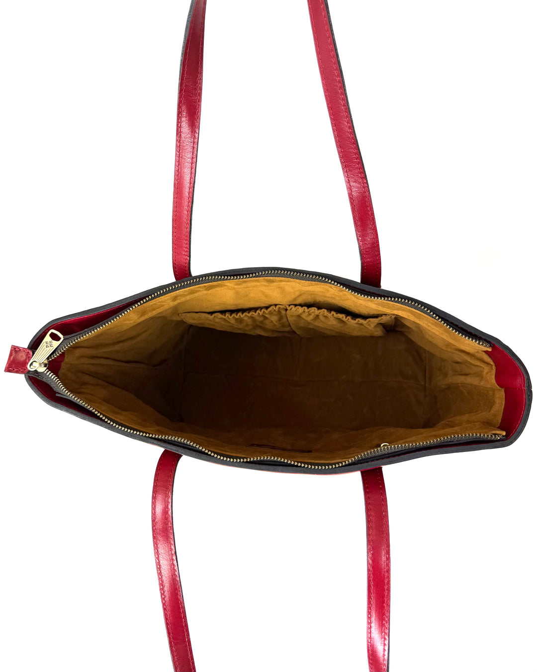 Dark Red Leather Shoulder Bag