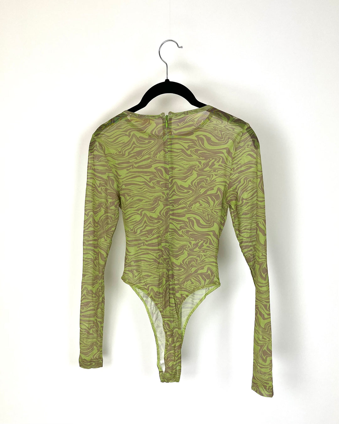 Meshki Abstract Long Sleeve Bodysuit- Size Extra Small