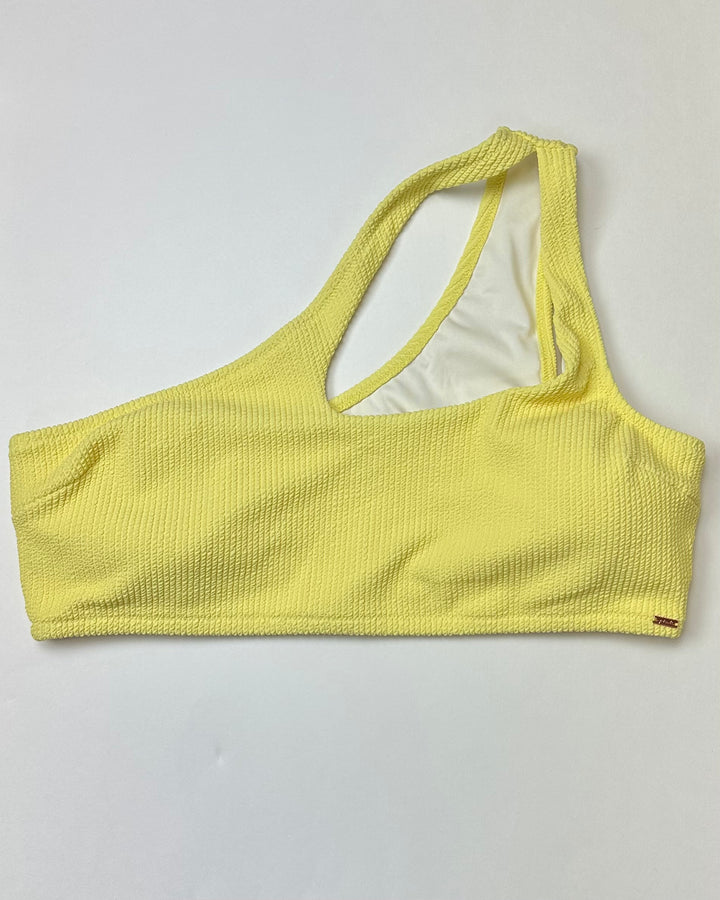 PINK Yellow One-Shoulder Bikini Top- Size Extra Extra Large