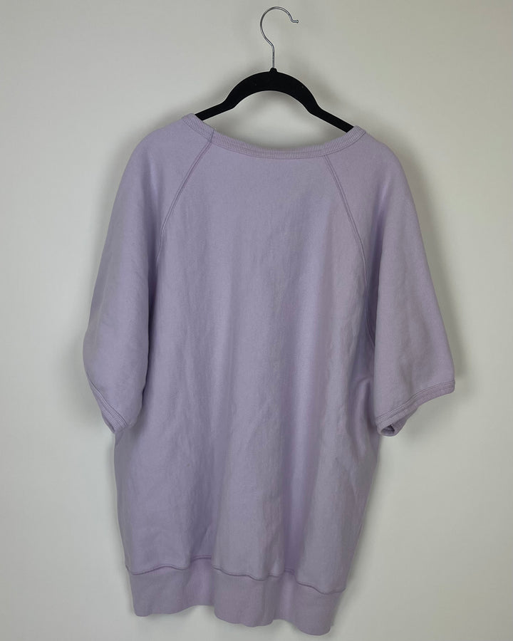 MENS Lavender Oversized Short Sleeve Sweatshirt - Medium