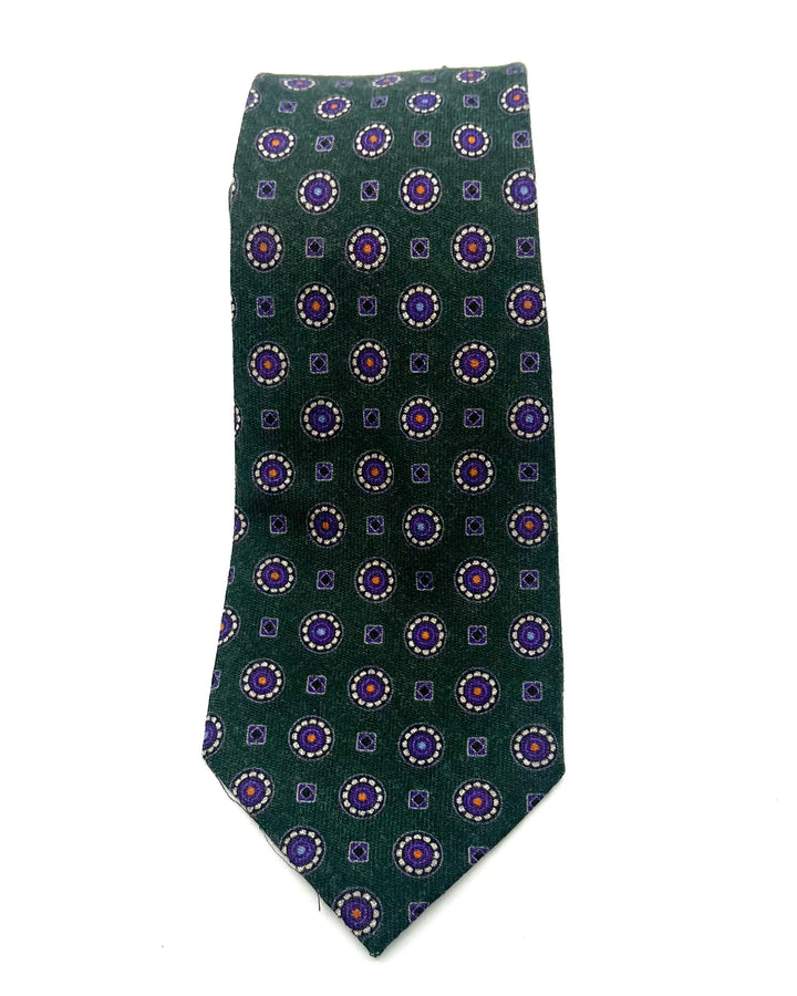 MENS Green Geometric Patterned Tie