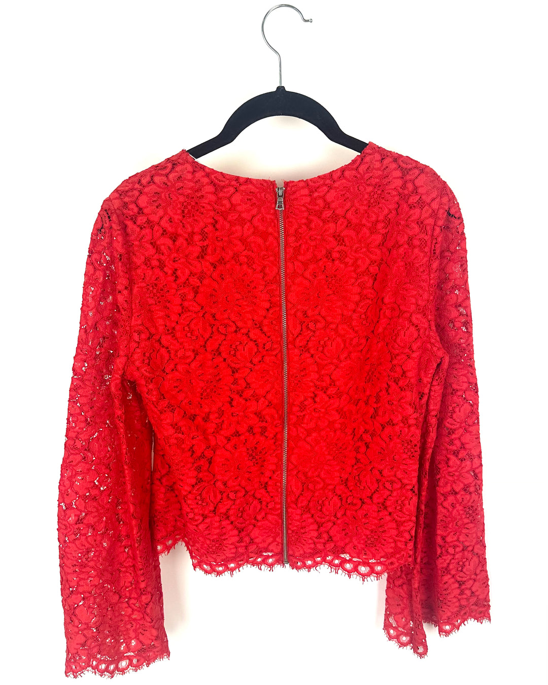 Alice + Olivia Red Lace Top - Small